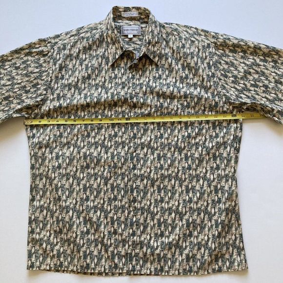Mario Ferrari Mens Casual Short Sleeve Shirt Large Hawaiian Button-Up Adult - Picture 5 of 12